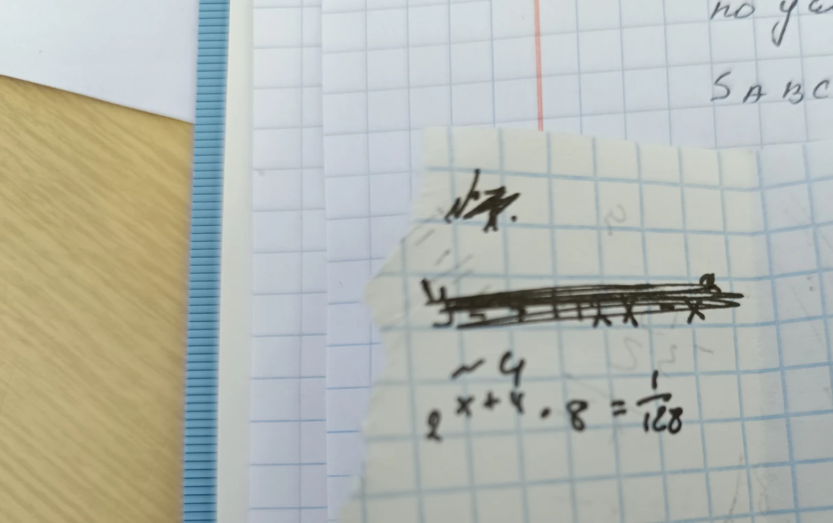 2^(x+4) * 8 = 1/128