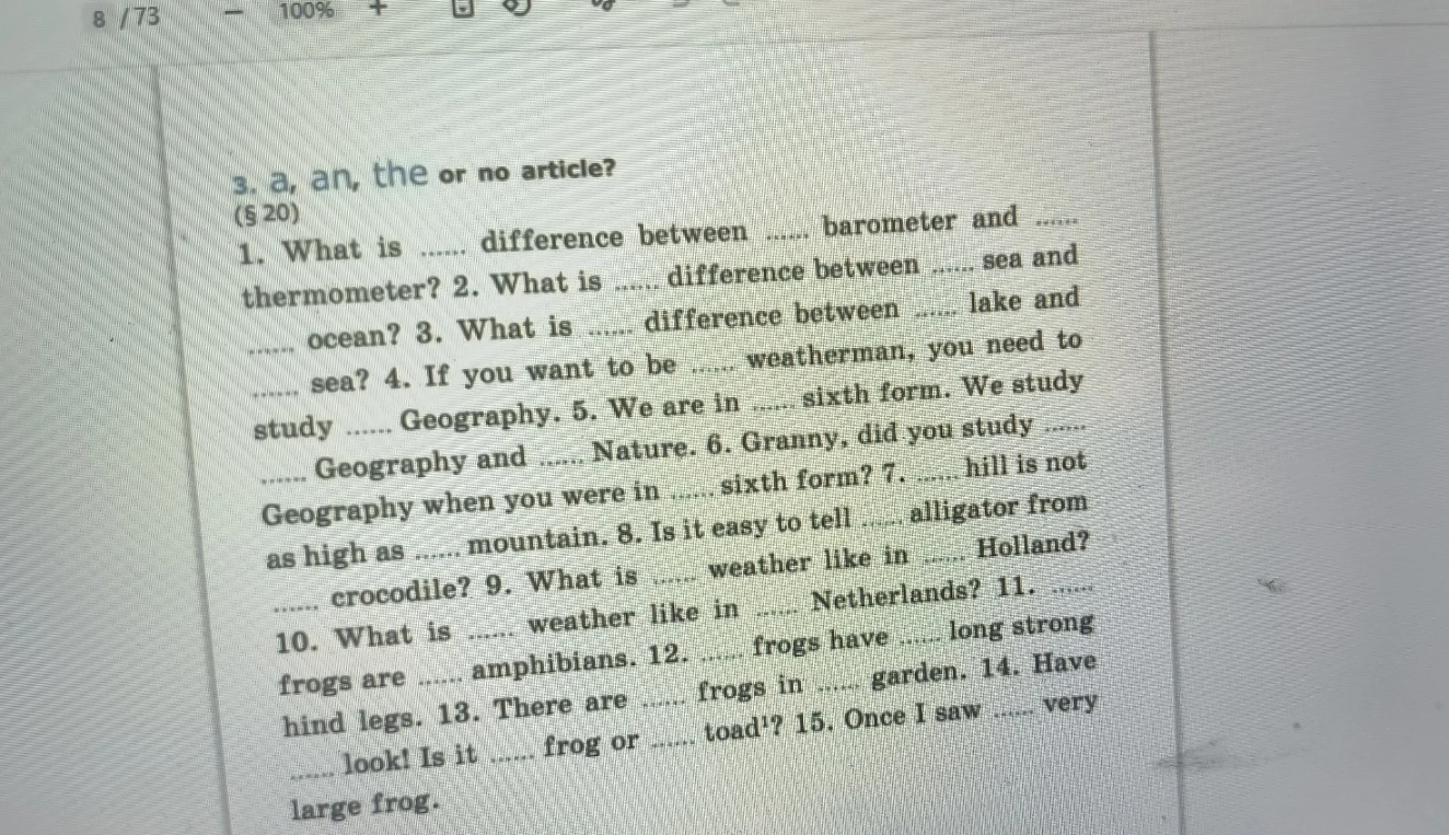 3. a, an, the or no article?