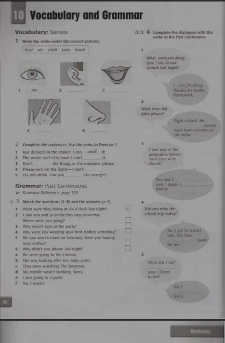1 Write the verbs under the correct pictures.