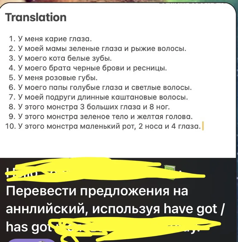 Перевести предложения на английский, используя have got / has got