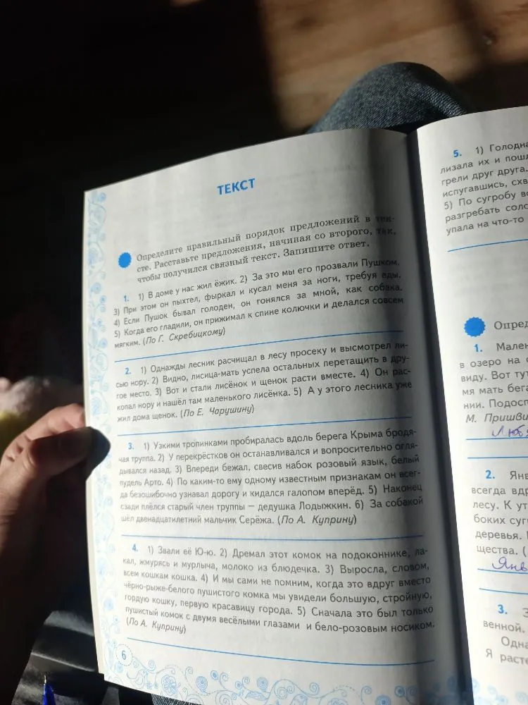 Определите правильный порядок предложений в тексте.
