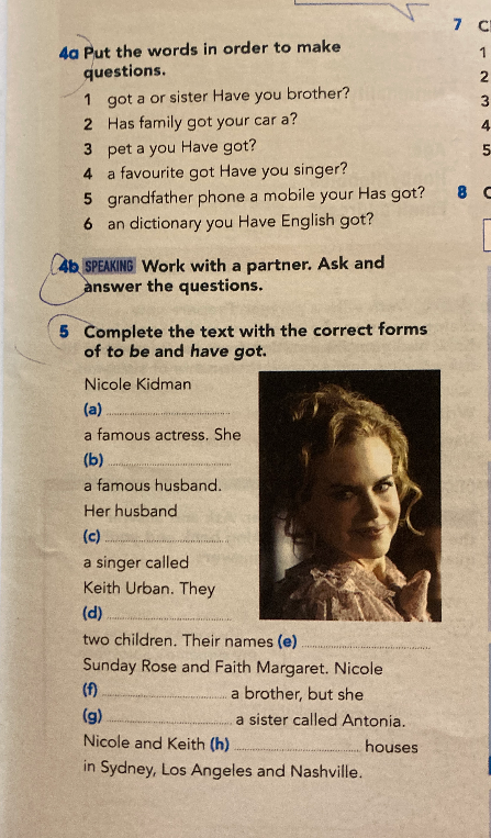 Put the words in order to make questions.