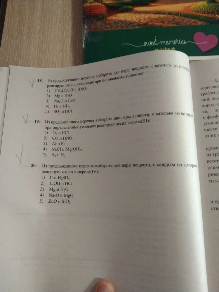 Из предложенного перечня выберите две пары веществ, с каждым из которых реагирует оксид алюминия при нормальных условиях: