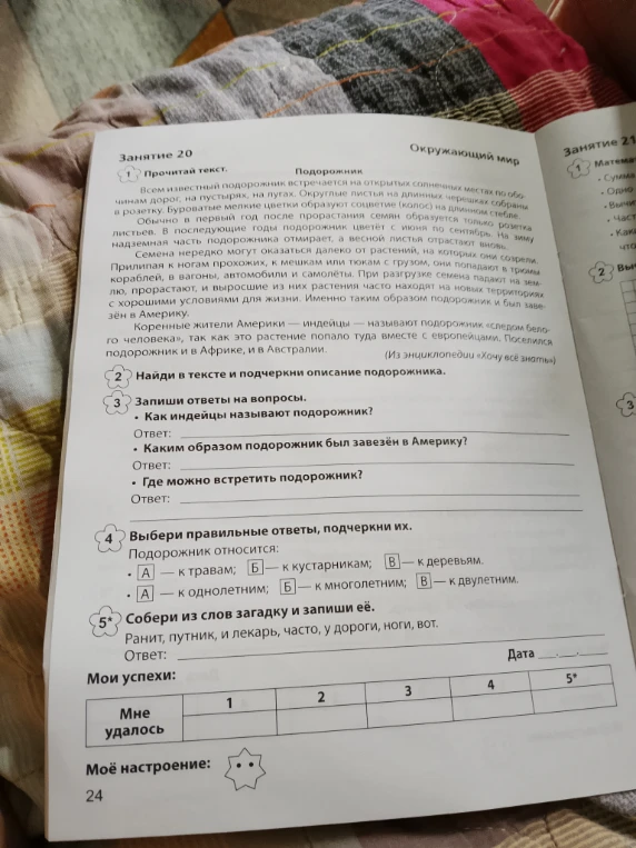 Запиши ответы на вопросы.