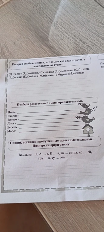 Раскрой скобки. Спиши, используя где надо строчные или заглавные буквы.