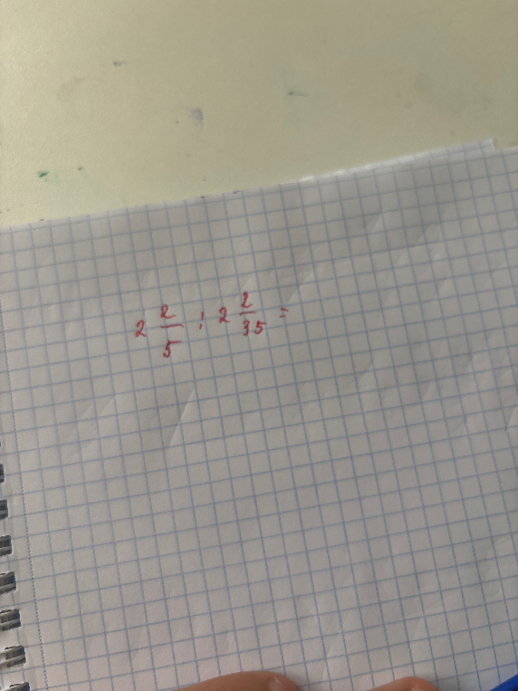 2 2/5 : 2 2/35 =