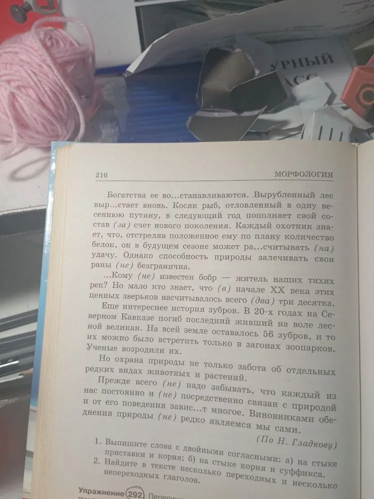 Упражнение 291. Перепишите, раскрывая скобки и вставляя пропущенные буквы. Объясните написание.