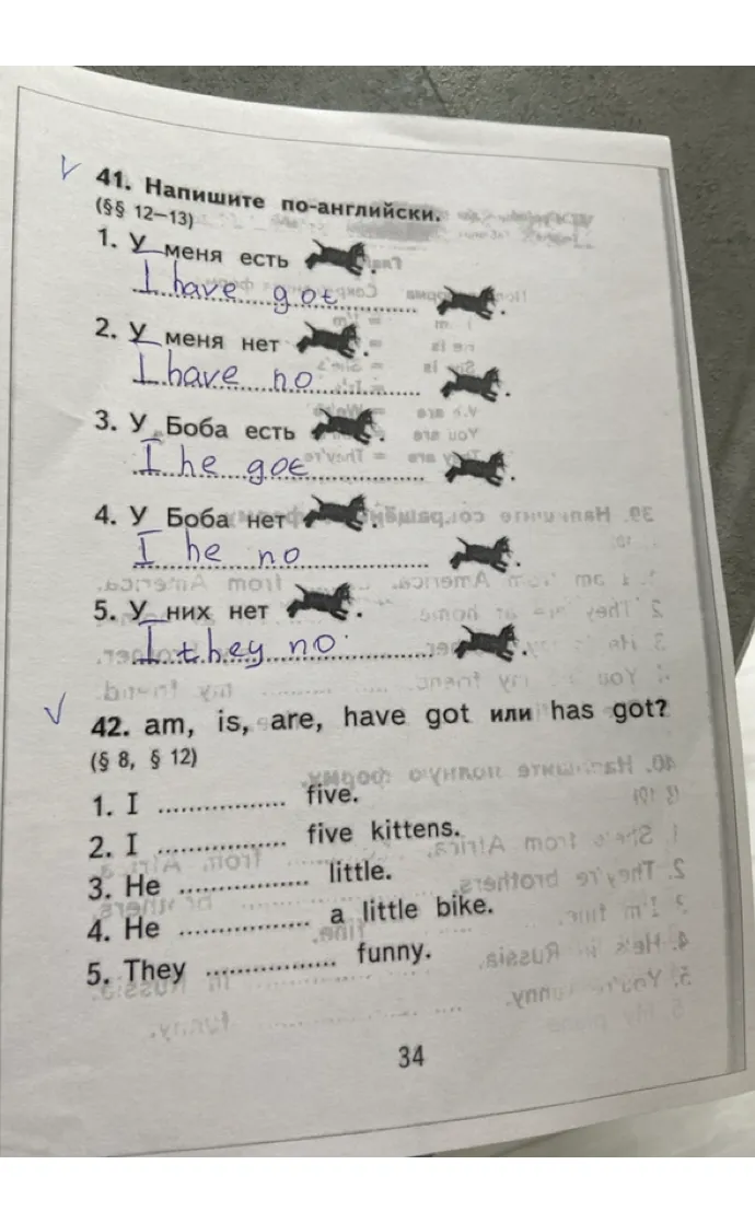 42. am, is, are, have got или has got?