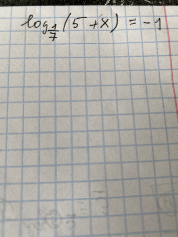 log_{1/7}(5+x) = -1