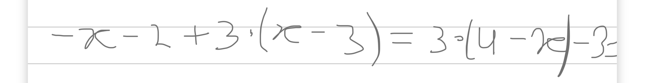 -x - 2 + 3 * (x - 3) = 3 * (4 - x) - 3
