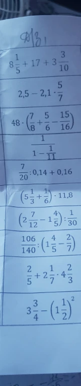 8 1/5 + 17 + 3 3/10