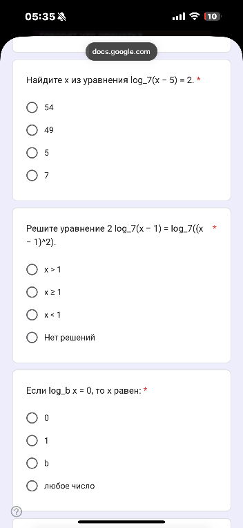 Найдите x из уравнения log_7(x – 5) = 2.