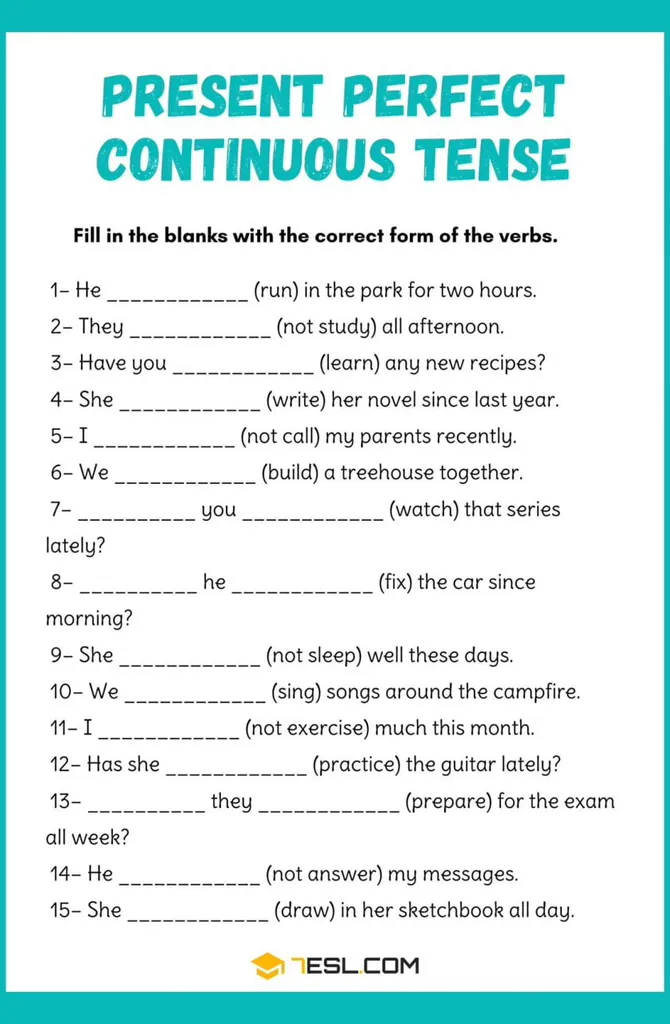 Fill in the blanks with the correct form of the verbs.