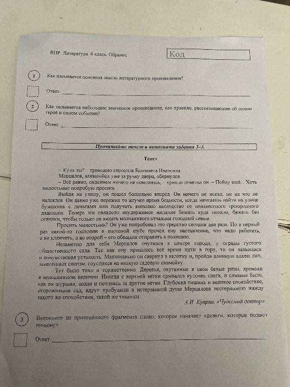 Как называется основная мысль литературного произведения?