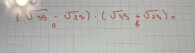 (\sqrt{39} - \sqrt{23}) \cdot (\sqrt{39} + \sqrt{23}) =
