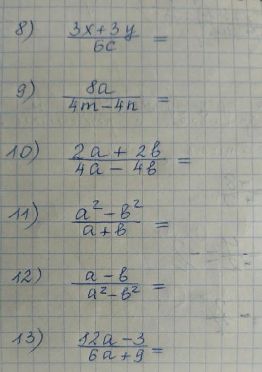 8) 3x+3y/6c =