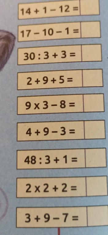 14 + 1 - 12 =