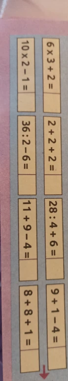 6 x 3 + 2 =