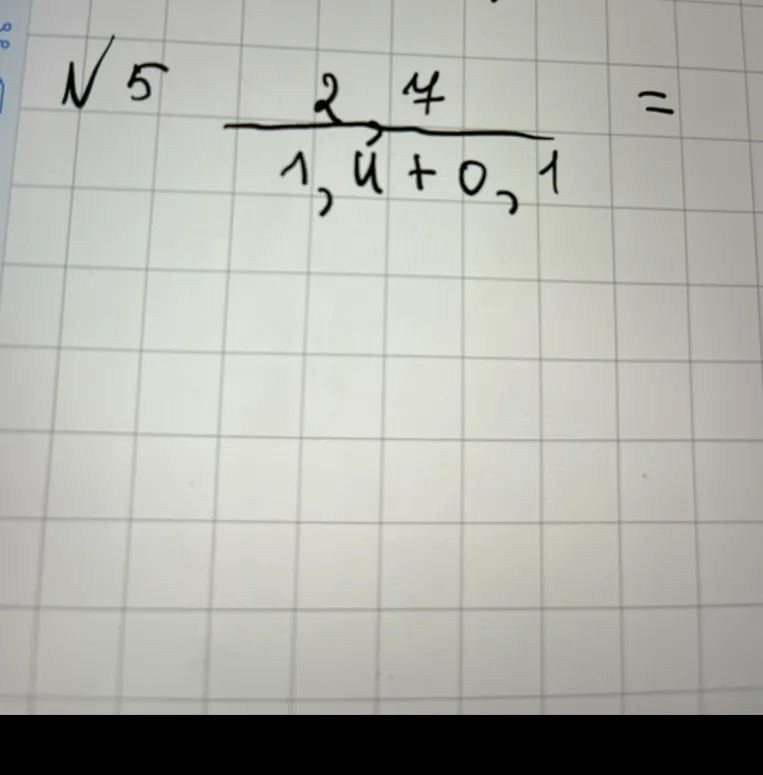 N 5 2,4 / (1,4 + 0,1) =