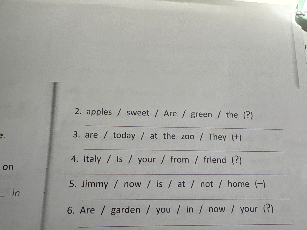 apples / sweet / Are / green / the (?)
