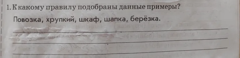 К какому правилу подобраны данные примеры? Повозка, хрупкий, шкаф, шапка, берёзка.