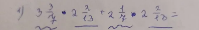 3 3/7 * 2 2/13 + 2 1/7 * 2 2/13 =