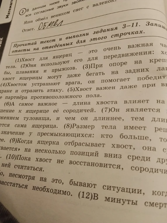 Прочитай текст и выполни задания 3-11.