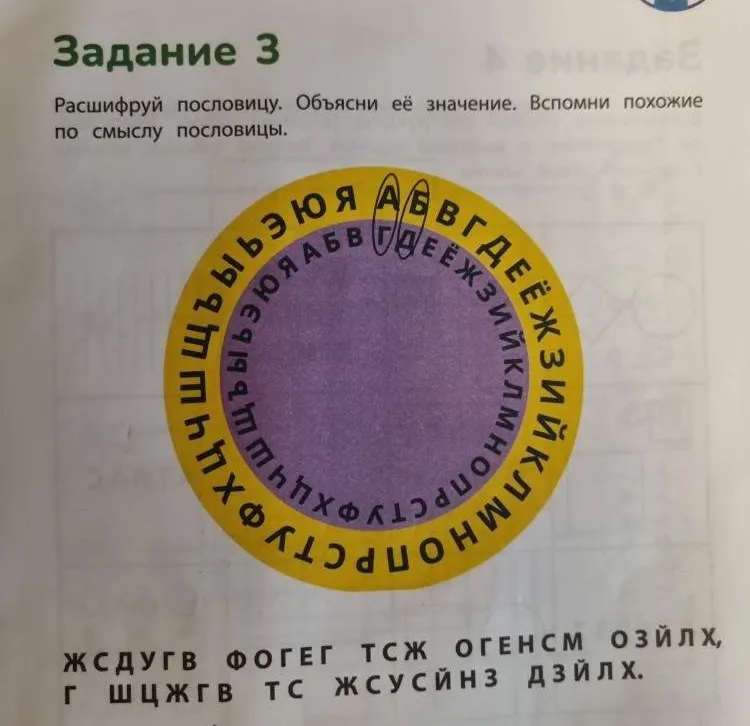 Расшифруй пословицу. Объясни её значение. Вспомни похожие по смыслу пословицы.