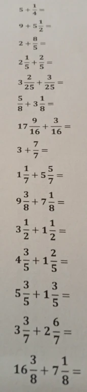 5 + 1/4 =