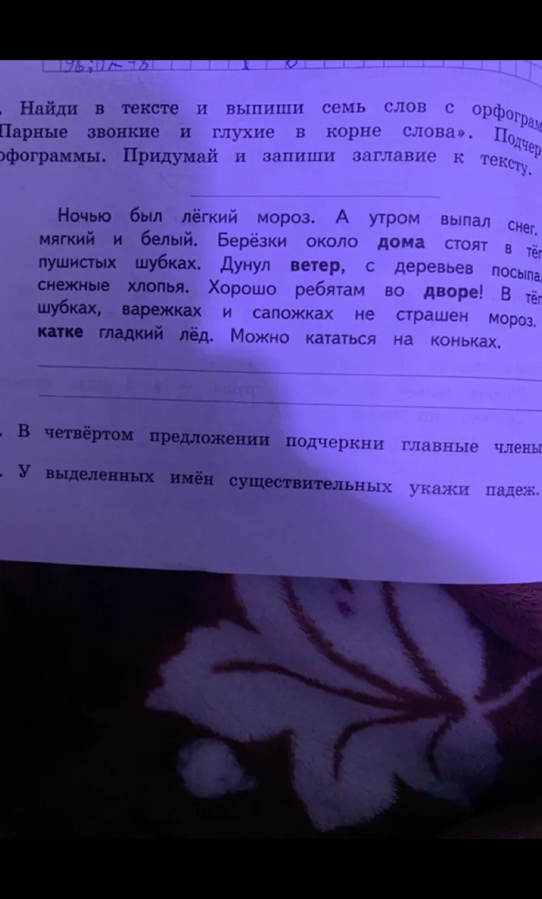 Найди в тексте и выпиши семь слов с орфограммой «Парные звонкие и глухие в корне слова».
