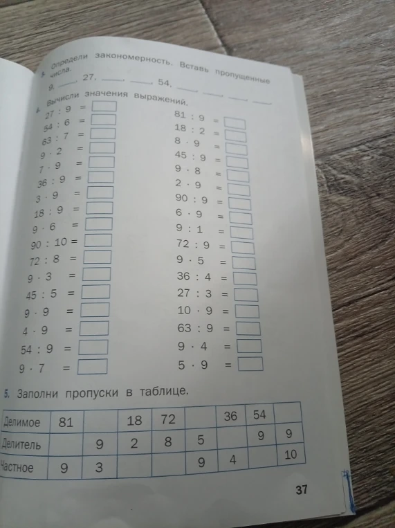 Определи закономерность. Вставь пропущенные числа.