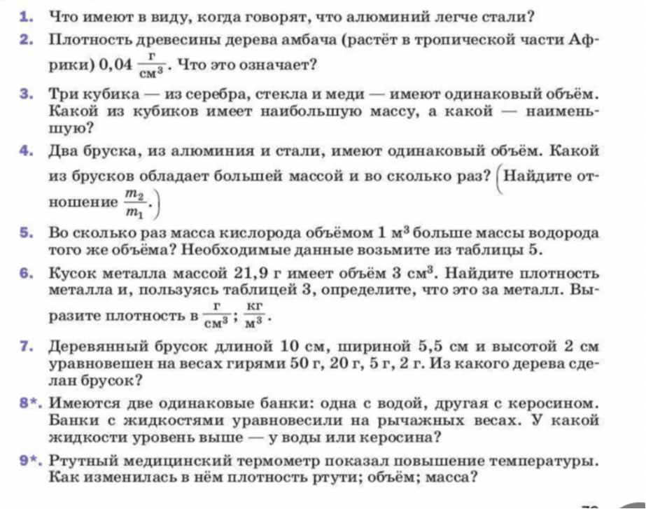 1. Что имеют в виду, когда говорят, что алюминий легче стали?
