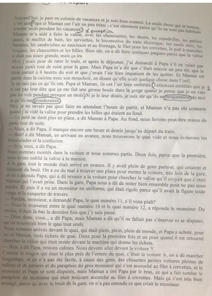 Selon Nicolas, pourquoi ses parents ont-ils l'air un peu tristes?