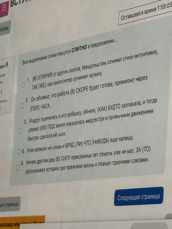 Все выделенные слова пишутся СЛИТНО в предложении...