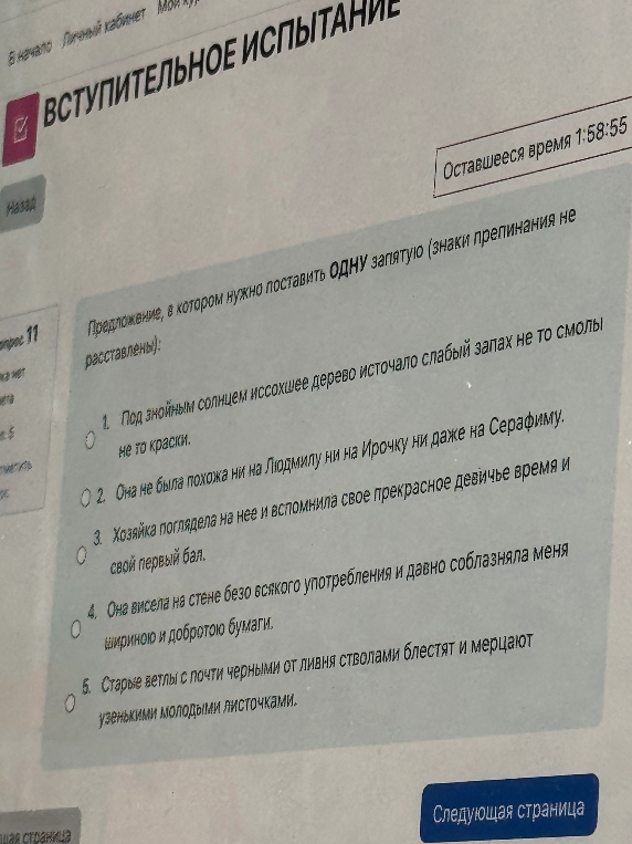 Предложение, в котором нужно поставить ОДНУ запятую (знаки препинания не расставлены):