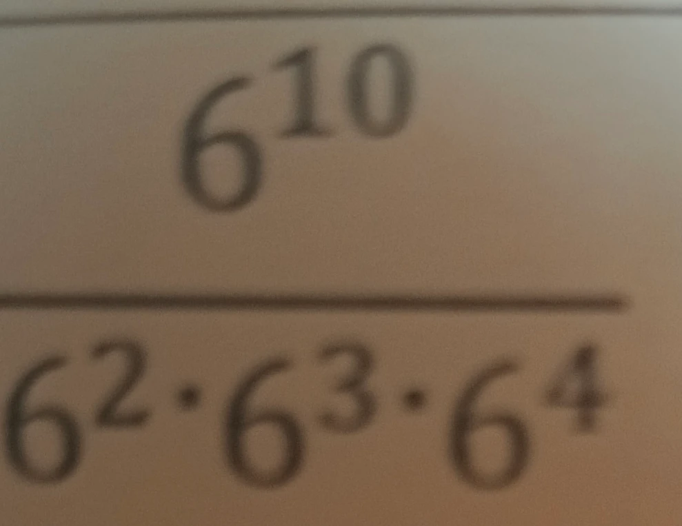 Вычислить значение выражения 6^10 / (6^2 * 6^3 * 6^4)