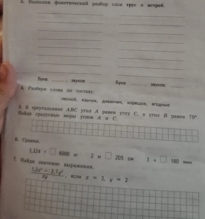 3. Выполни фонетический разбор слов трус и ястреб.