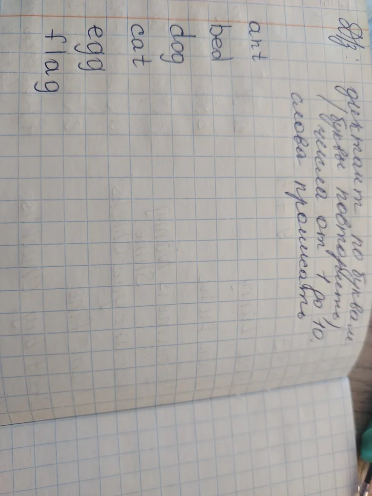 Д/з: диктант по буквам (учить, повторить), числа от 1 до 10, слова прописать
