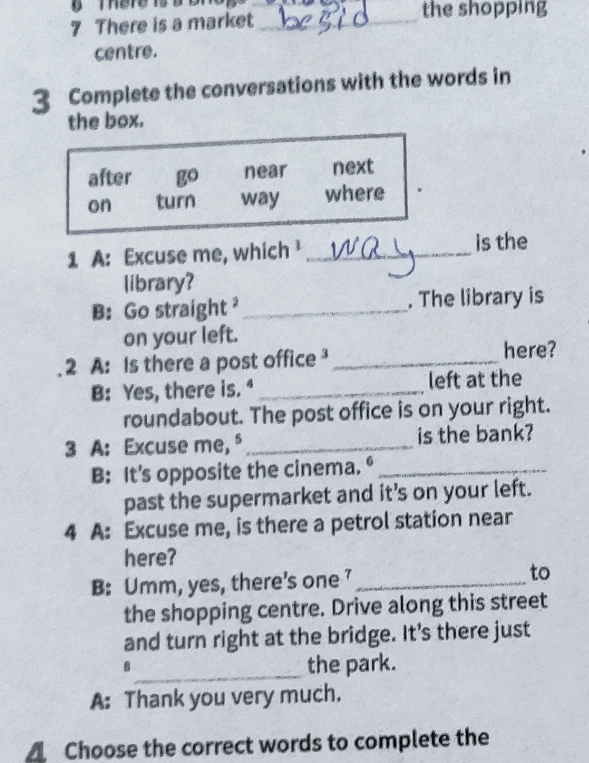 Complete the conversations with the words in the box.
