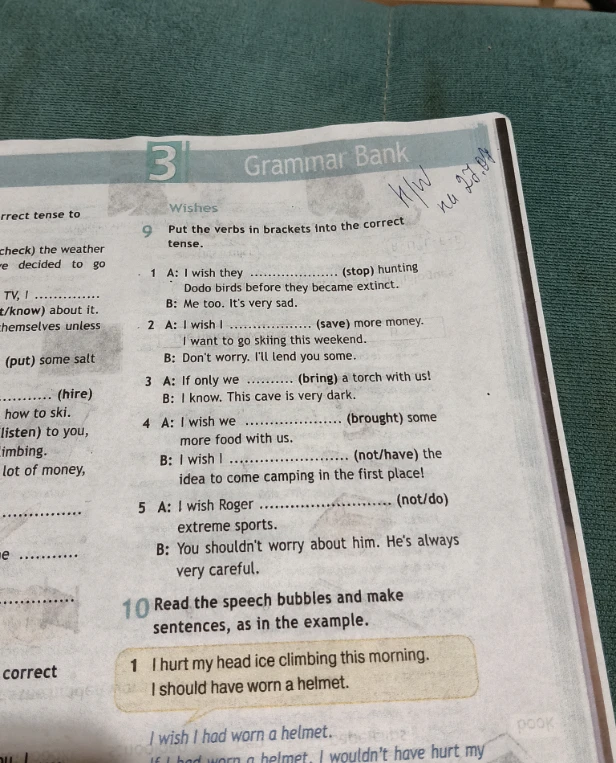 Put the verbs in brackets into the correct tense.