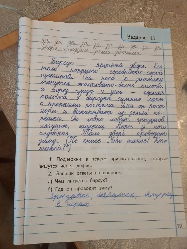 1. Подчеркни в тексте прилагательные, которые пишутся через дефис.