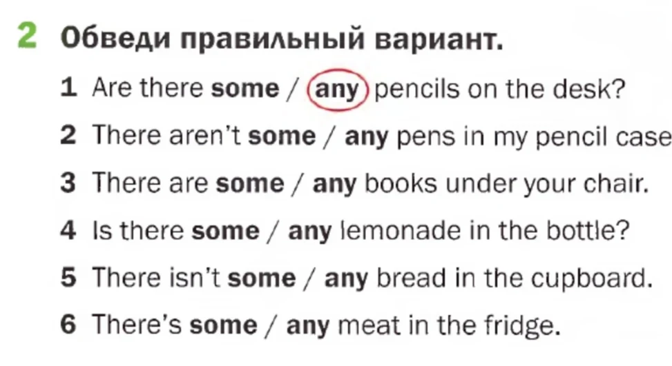 2 Обведи правильный вариант.