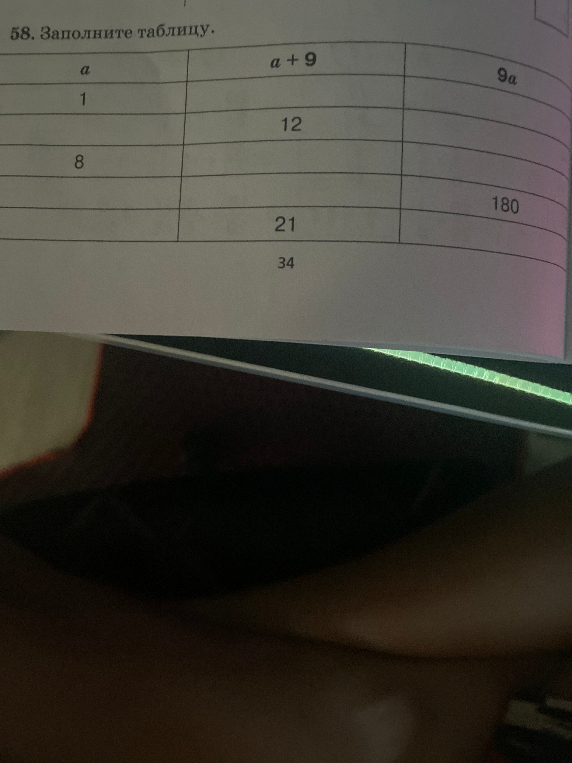 58. Заполните таблицу.