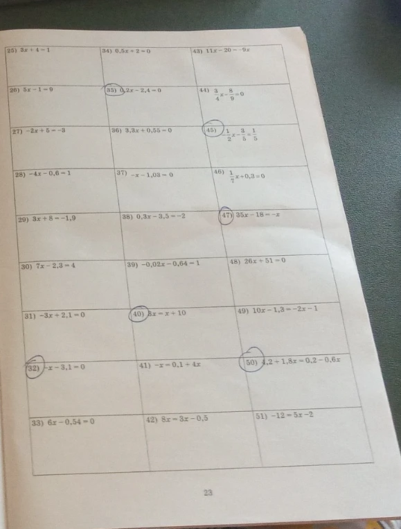 32) -x - 3,1 = 0