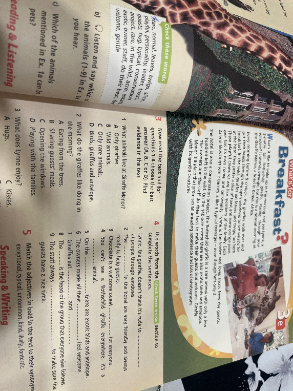 Now read the text and for questions 1-4 choose the best answer (A, B, C or D). Find evidence in the text.