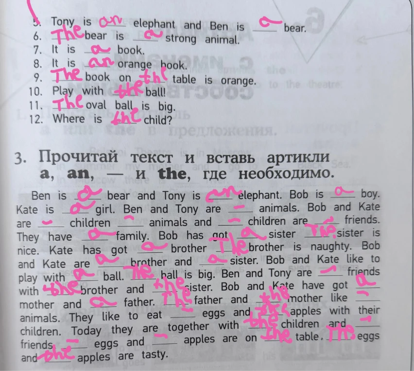 Прочитай текст и вставь артикли a, an, — и the, где необходимо.