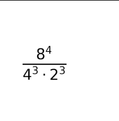 Вычислить значение выражения 8^4 / (4^3 * 2^3)