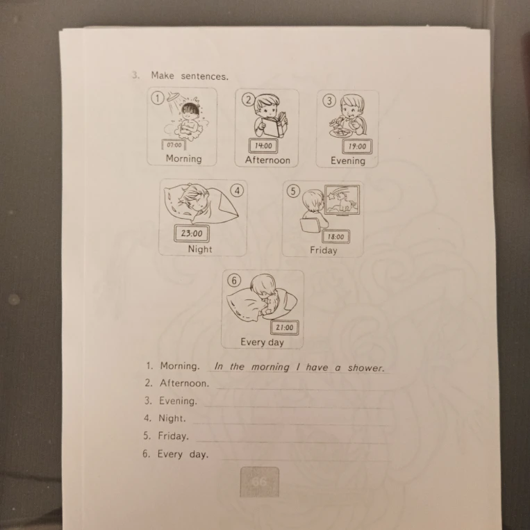 3. Make sentences.
