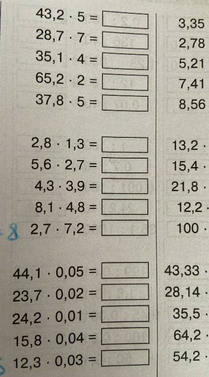 43,2 * 5 = ...