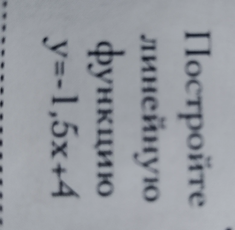 Постройте линейную функцию y=-1,5x+4